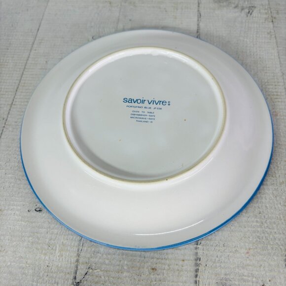 Savoir Vivre PORTOFINO BLUE JF 036 Pink Blue Flowers Ceramic Salad Plates Set 4 - Picture 7 of 16